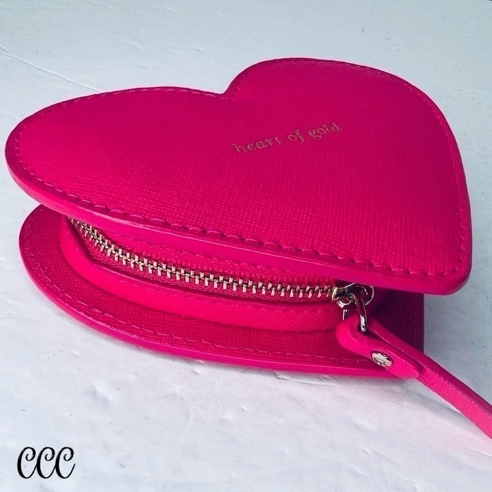 Kate Spade Heart of Gold Red Pink Coin Bag